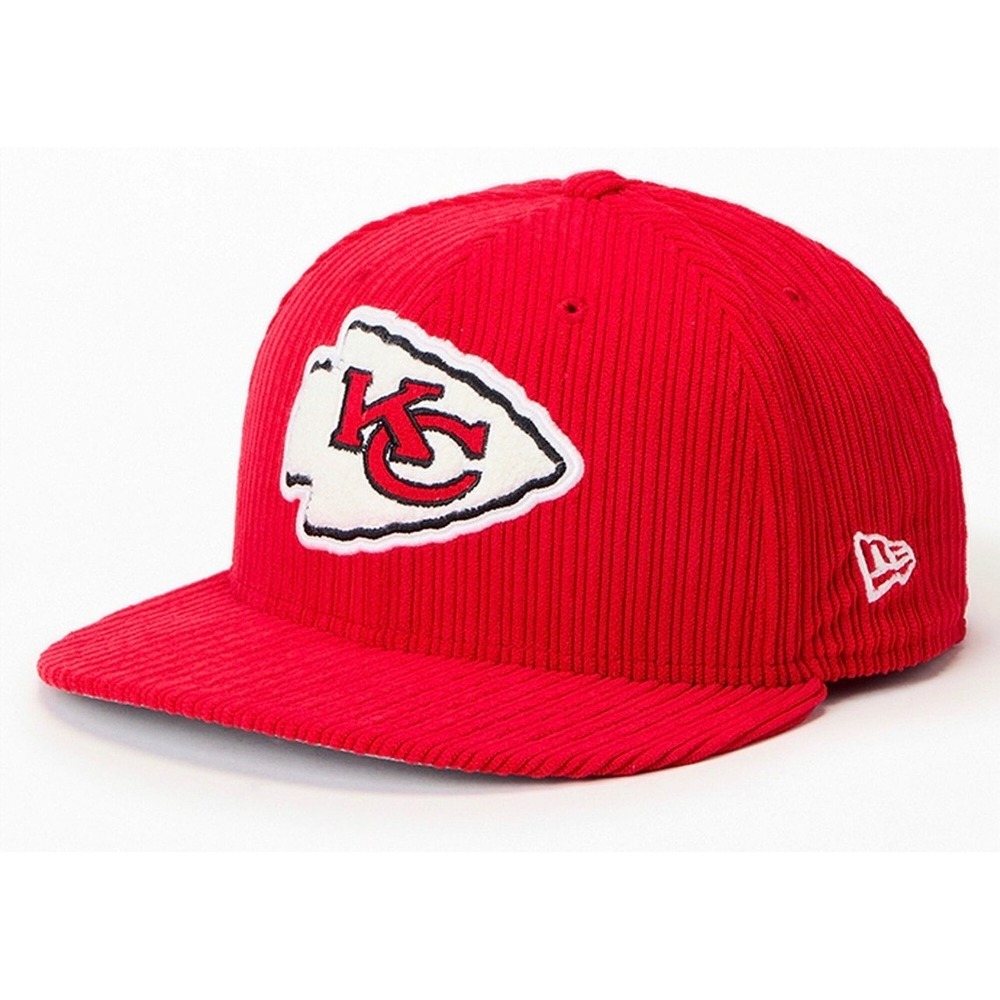 New Era Kansas City Chiefs Chenille Pop 59FIFTY Red Corduroy 7 1/4 Fitted Hat